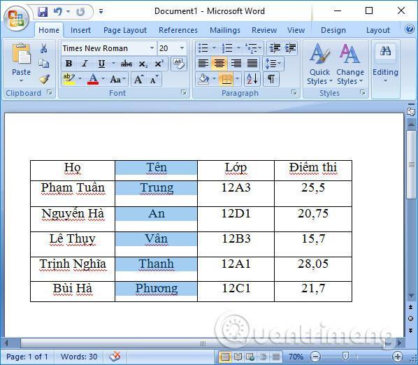 Cách sắp xếp tên trong Word theo thứ tự ABC chưa đầy 5 phút 1