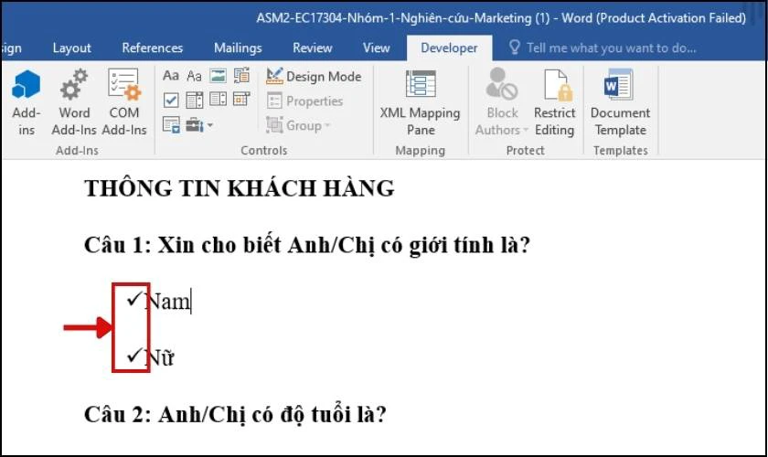 Sử dụng dấu tích trong Word để làm gì