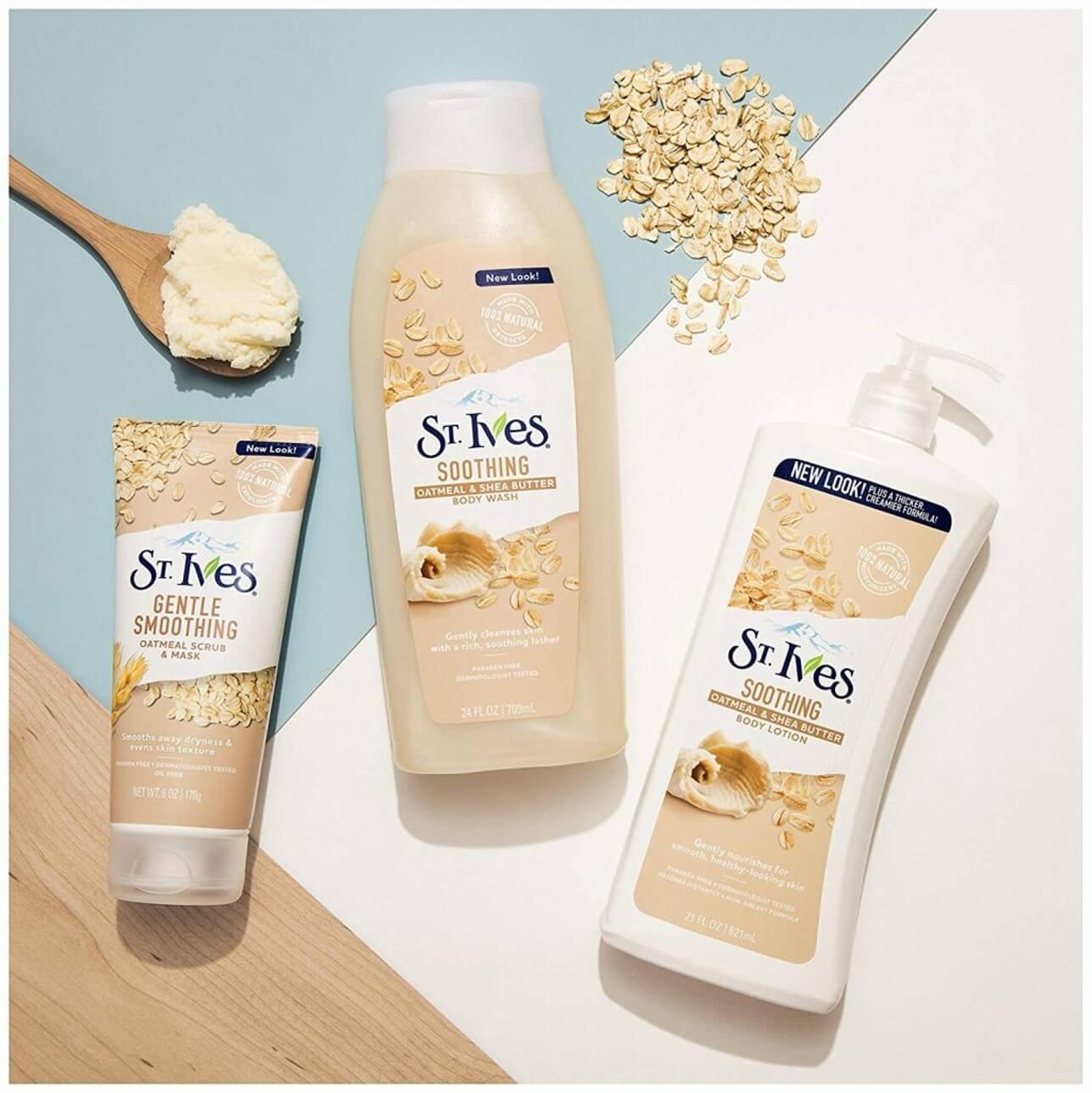 Sữa dưỡng thể St Ives Soothing oatmeal & shea butter body lotion