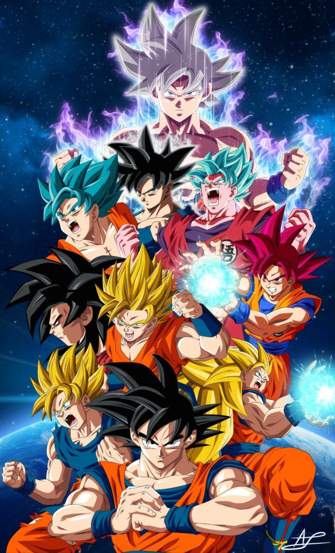 1124x1855 Son Goku tất cả các hình thức Hình nền. SebGoku. Bảy viên ngọc rồng gt