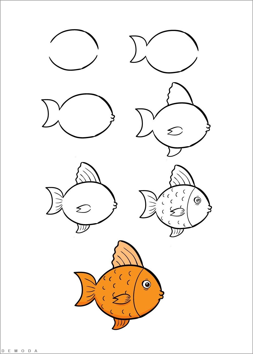 Cách vẽ con cá hoạt hình