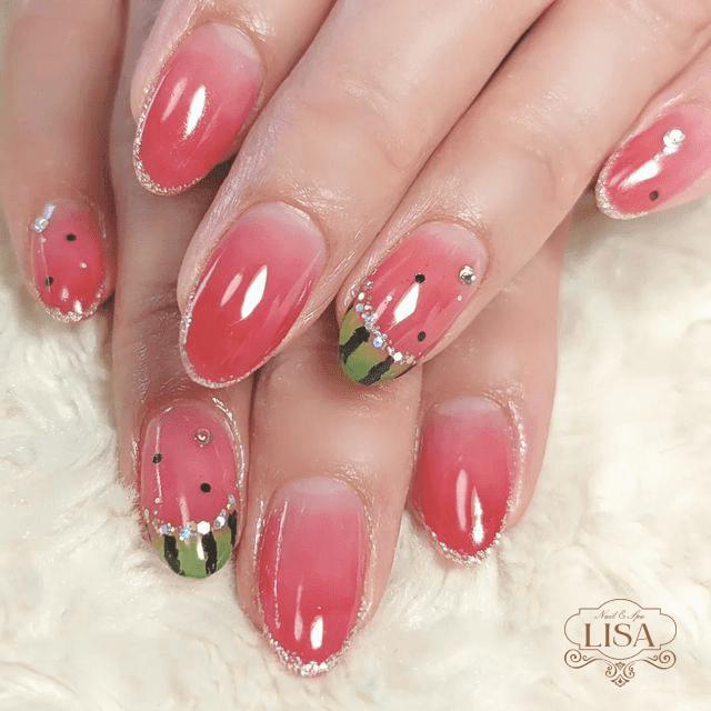 Mẫu nail dưa hấu