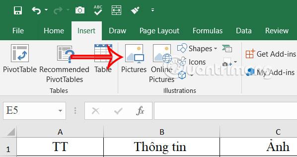 Đổi kích thước cho các ảnh trong Excel