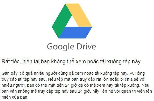 Hướng Dẫn Tải File Khi Quá Giới Hạn Tải Trên Google Drive